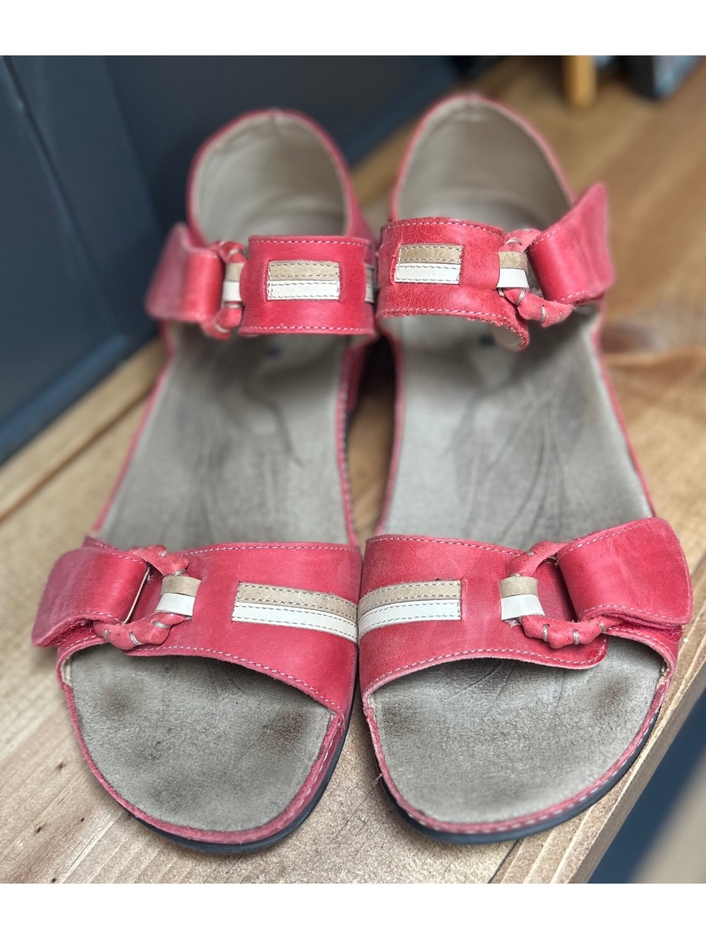 Romika Women's Red Suede Adjustable Strap Sandals Size 40 - Picture 4 of 7